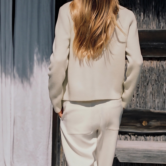 ZARA Women's Pocket Knit Cardigan(Ecru, US L, XL /EUR L, XL) - Picture 5 of 11